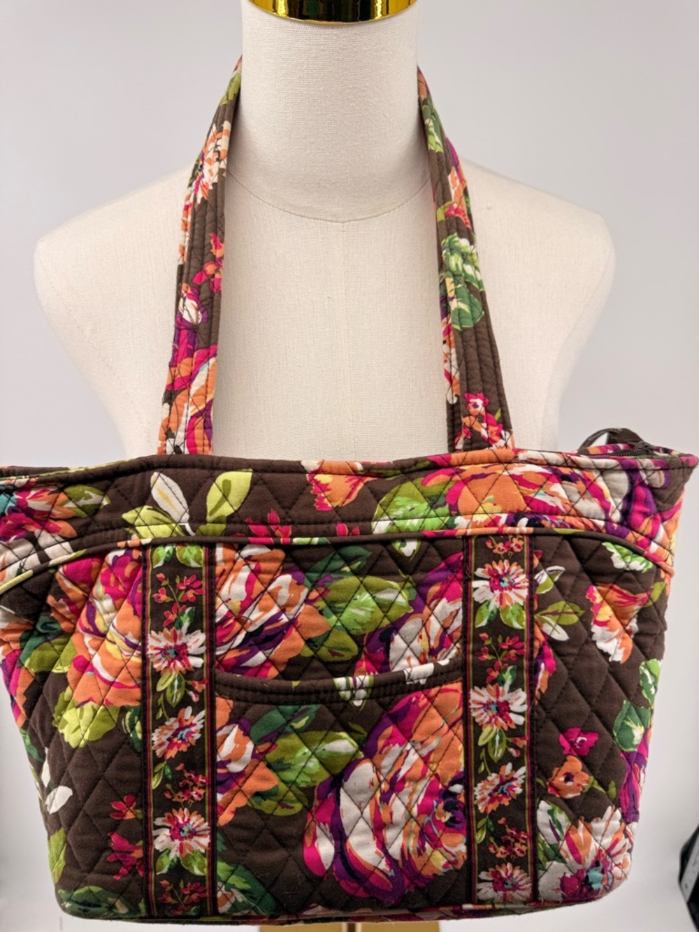 Vera Bradley Retired Pattern English Rose Quilted Tote Bag